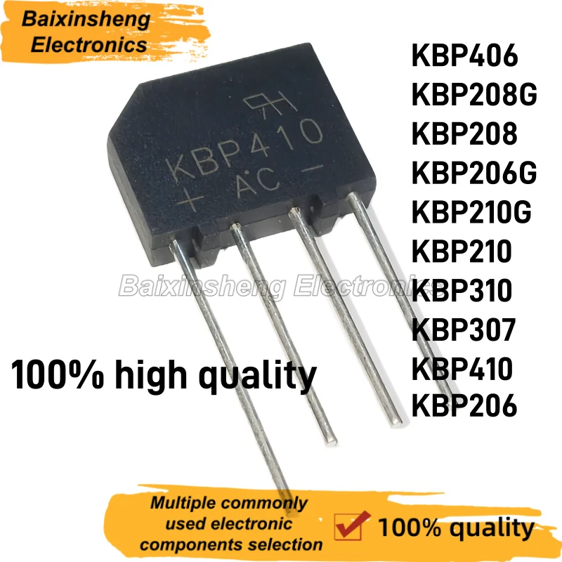 20PCS New 2W04 2W06 2W08 2W10 Single Phase Bridge Rectifier 2A 400V-1000V DIP-4 WOB Rectifier Diode for Power Supply