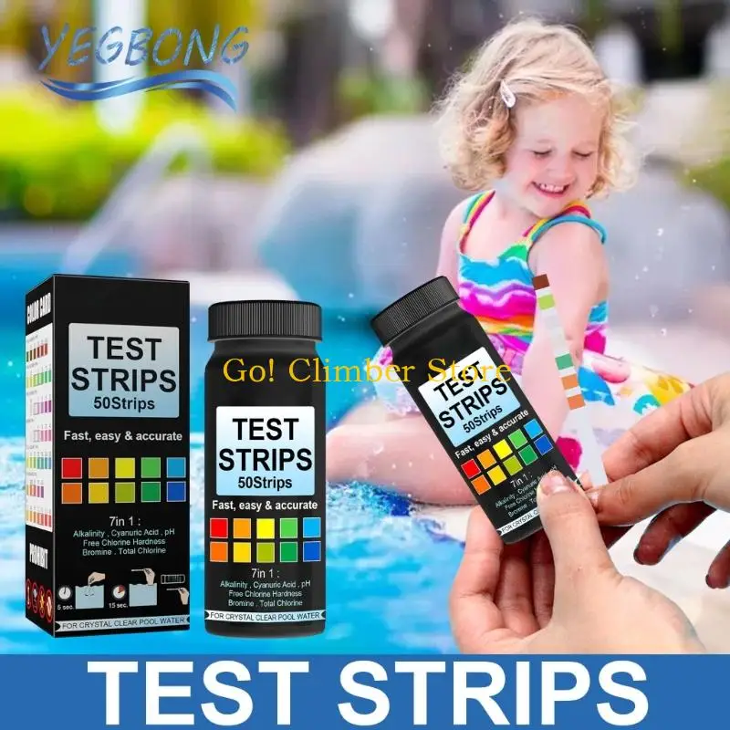 Q84C Quick Responsing Swim Pool Water Check Strips Measure Chlorine Hardness Alkalinity In Pond Hot Tub 50 Tests Per Bottle