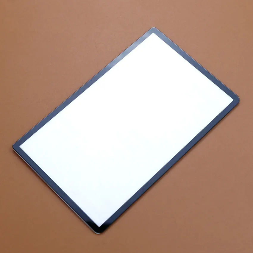JCD Plastic & Glass Upper Front Top Screen Frame Lens Cover For New 3DS Black White LCD Screen Protector Panel w/ adhesive