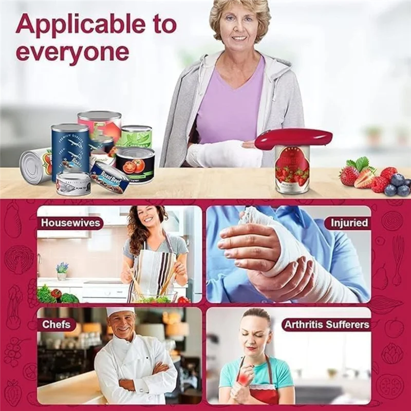 ABUH-Automatic For Seniors& Arthritis Sufferers-Electric Can Opener-Touch Battery Operated