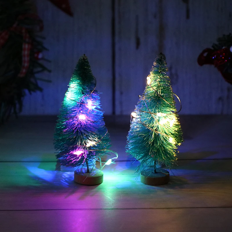 1 Buah Lampu Pohon Natal LED Mini Lucu Lampu Malam Warna-warni Lampu Malam LED Serat Optik Hadiah Dekorasi Natal Anak Lampu Bercahaya