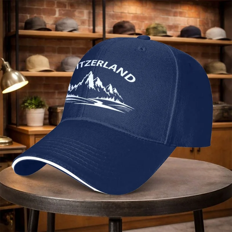 Switzerland Peak Pattern Unisex Baseball Cap Urban Duck Tongue Hat Lightweight Outdoor Travel Gift