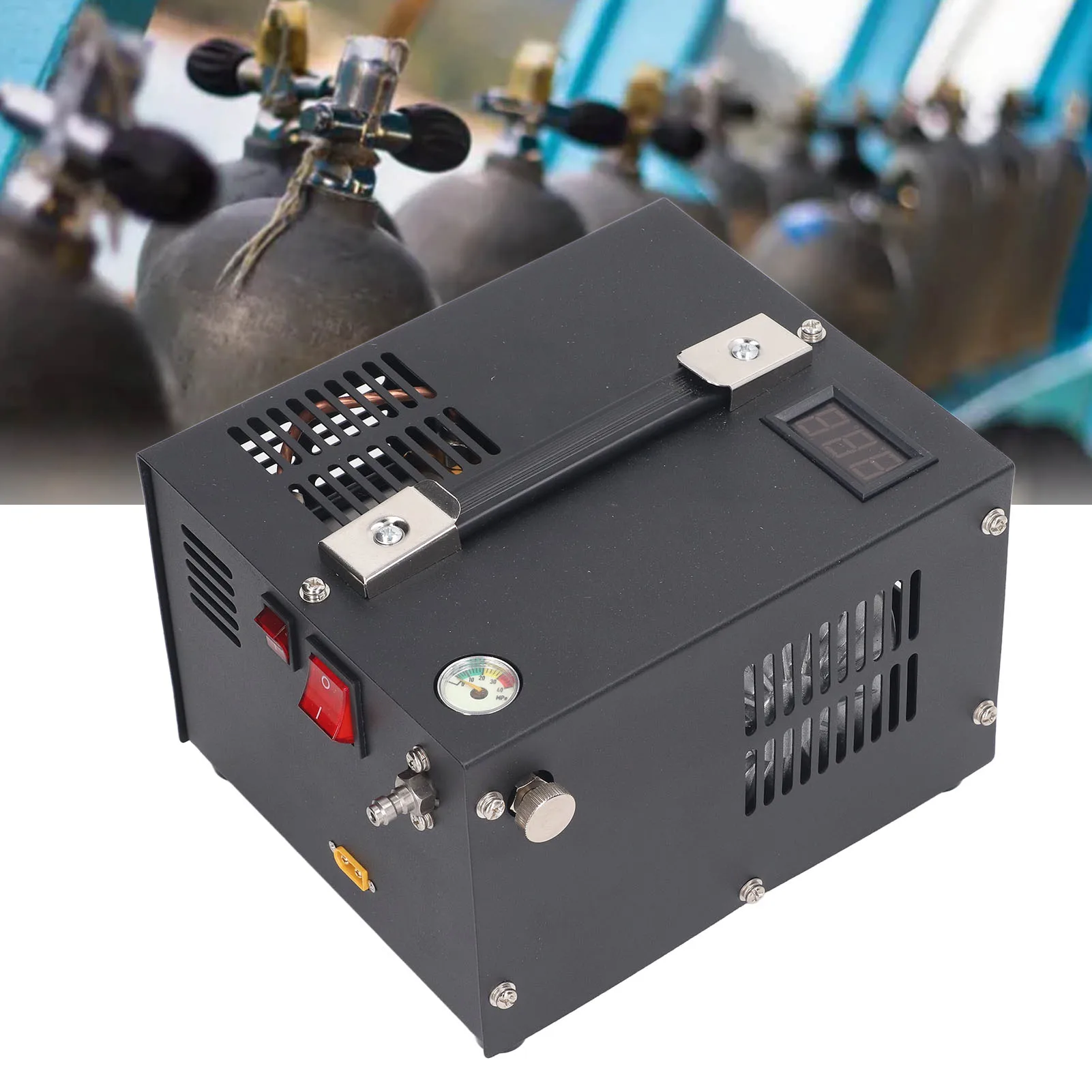 PCP Air Compressor Portable 4500Psi 30mpa 12V High Pressure Pump Oil Water Free for Gun Paintball Tank