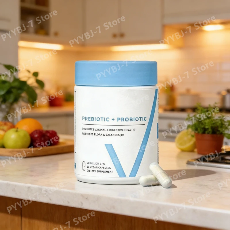 

Пробиотическая добавка с пребиотиками, 20 миллиардов КОЕ, для поддержки пищеварительного микробиома и интимного баланса, веганская, 60 капсул