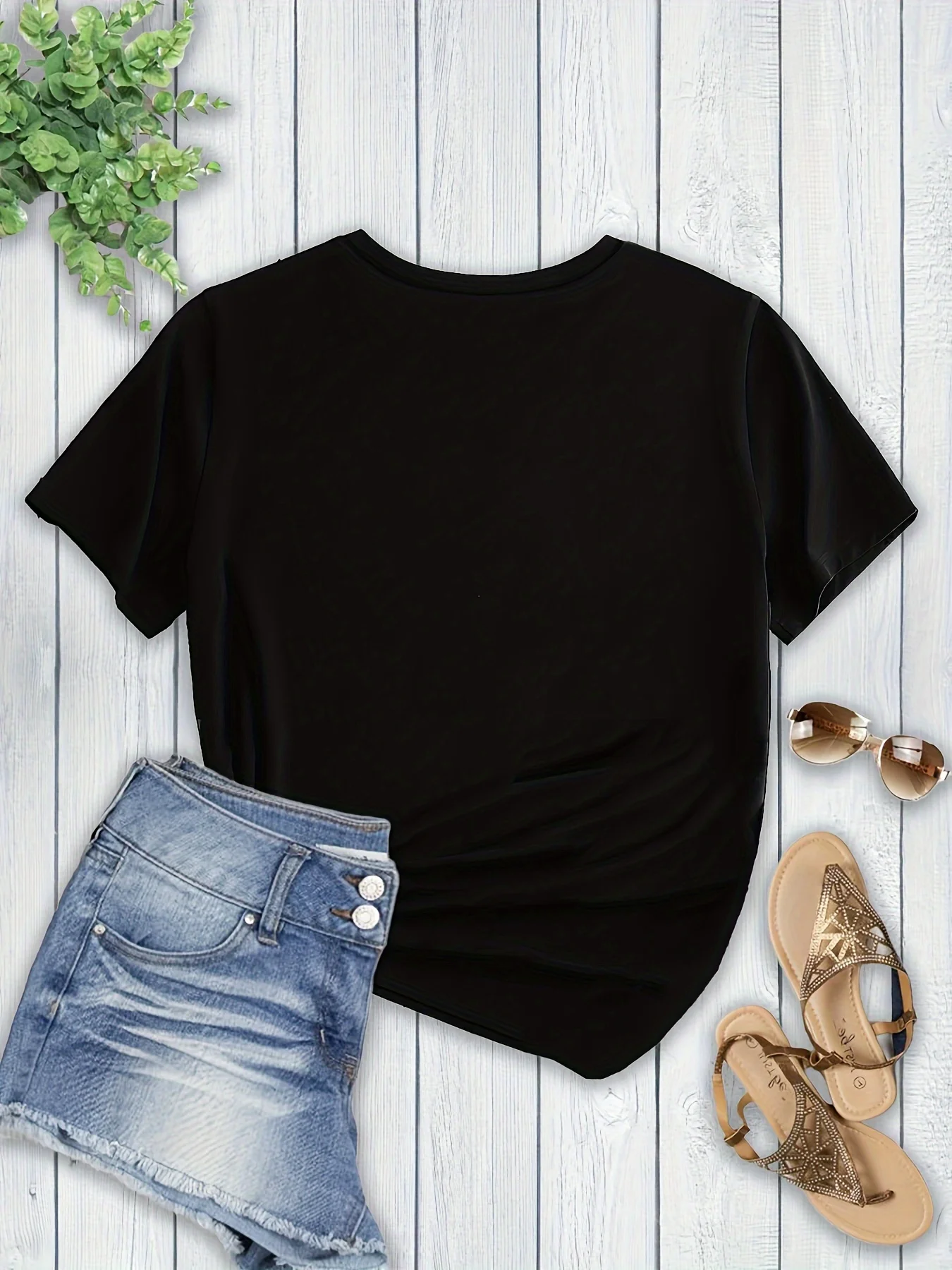 婦人服 祈りプリント クルーネック Tシャツ 春夏 カジュアル 半袖トップ