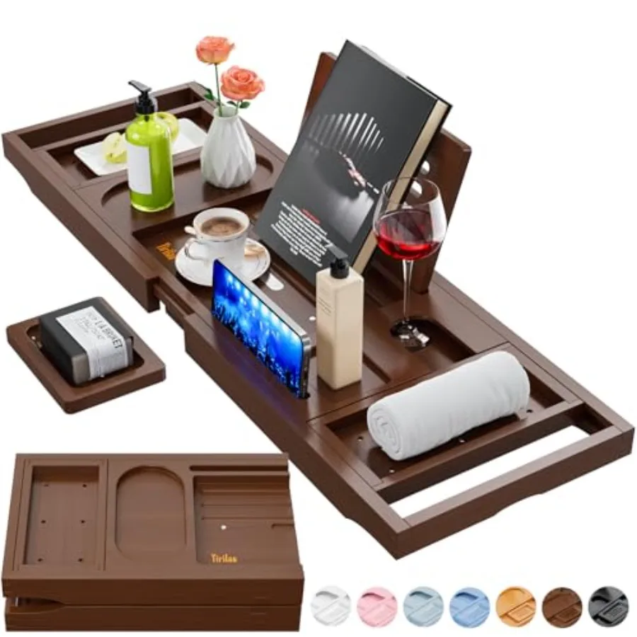 

Bathtub Trays for TubBath Tray Foldable Bathtub Caddy Brown