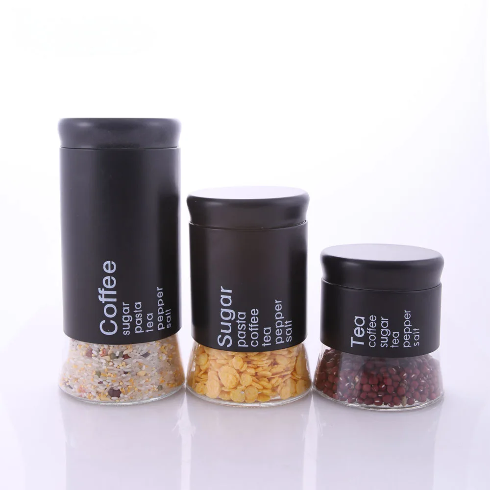 

New round Transparent Glass Sealed Container Kitchen Supplies Grain Tea Storage Jar Chinese Style Storage Pot for Kitchen Use