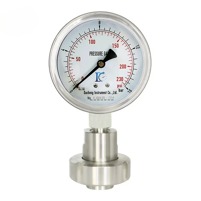 Factory direct sales of new Dacheng YTP-100F stainless steel diaphragm pressure gauge 0~ 600Bar range, suitable