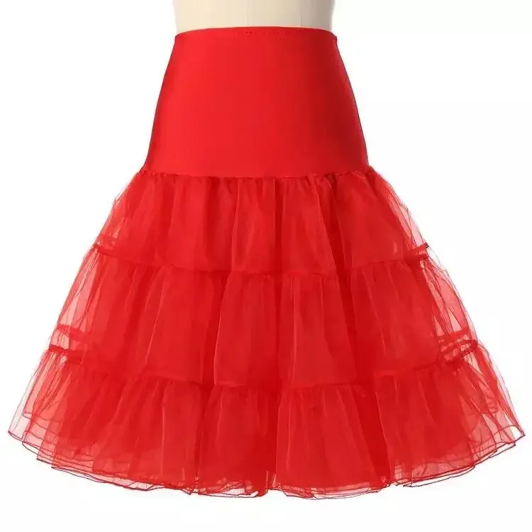 

Women Solid Color Wedding Bridal Underskirt Crinoline Tulle Petticoat