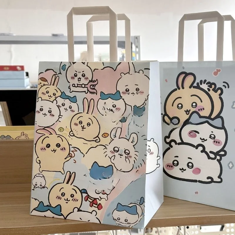 MINISO تشيكاوا حقيبة يد لطيفة kawaii usagi Momonga كيس هدايا رشاقته duricrust كيس ورقي حقيبة التعبئة والتغليف أطفال المدارس المحمولة