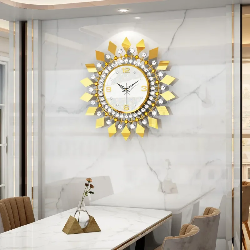 Modern Creative Wall Clock Silent Luxury European Style Home Decoration Living Room High End Design Foreign Trade Model