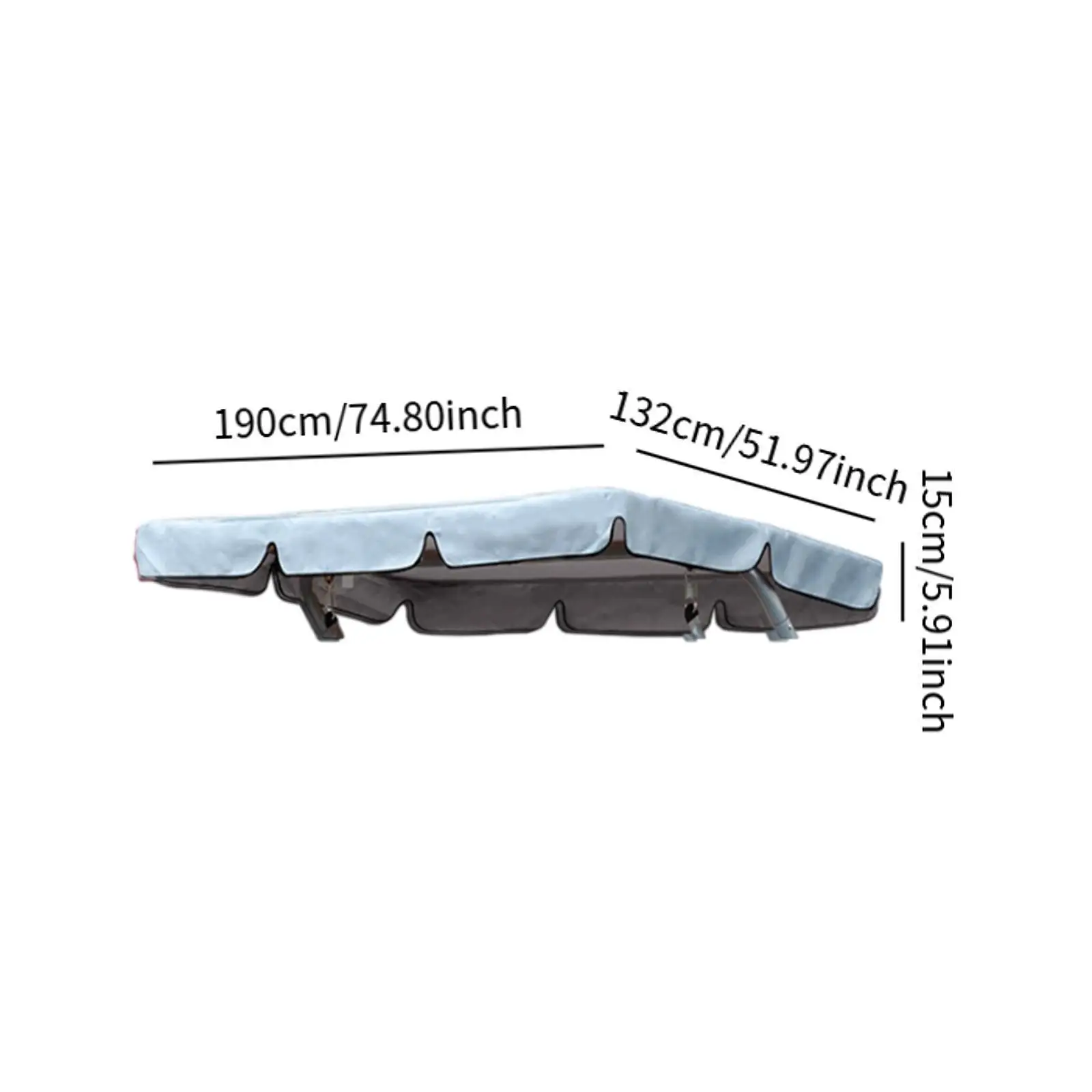مظلة بديلة للأرجوحة الخارجية، غطاء علوي قوي مقاوم للماء ومقاوم للرياح لساحة الحديقة في الفناء الخلفي