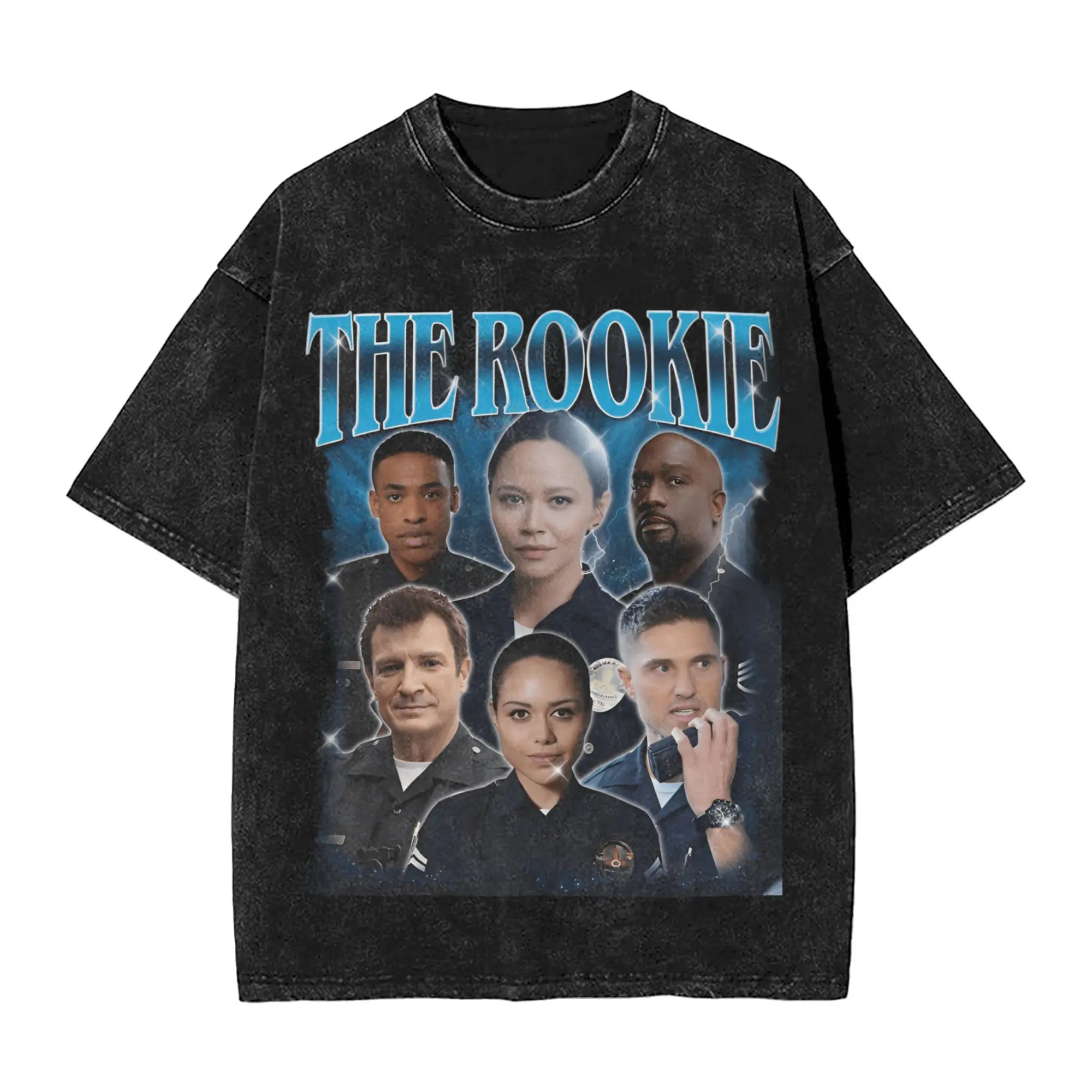 

Men's T-Shirt Movie Character Washed T Shirts Harajuku Lucy Chen John The Rookie Summer T Shirt Y2K Classic Print Cotton Tops