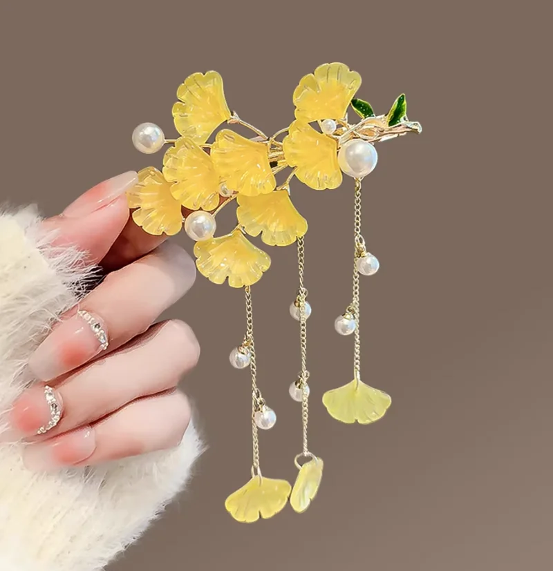 

Leaf Pattern Hair Clip Super Fairy Tassel Duckbill Clip Side Hair Bangs Clip Sweet Hair Barrettes Women Hair Decorate Hairpin