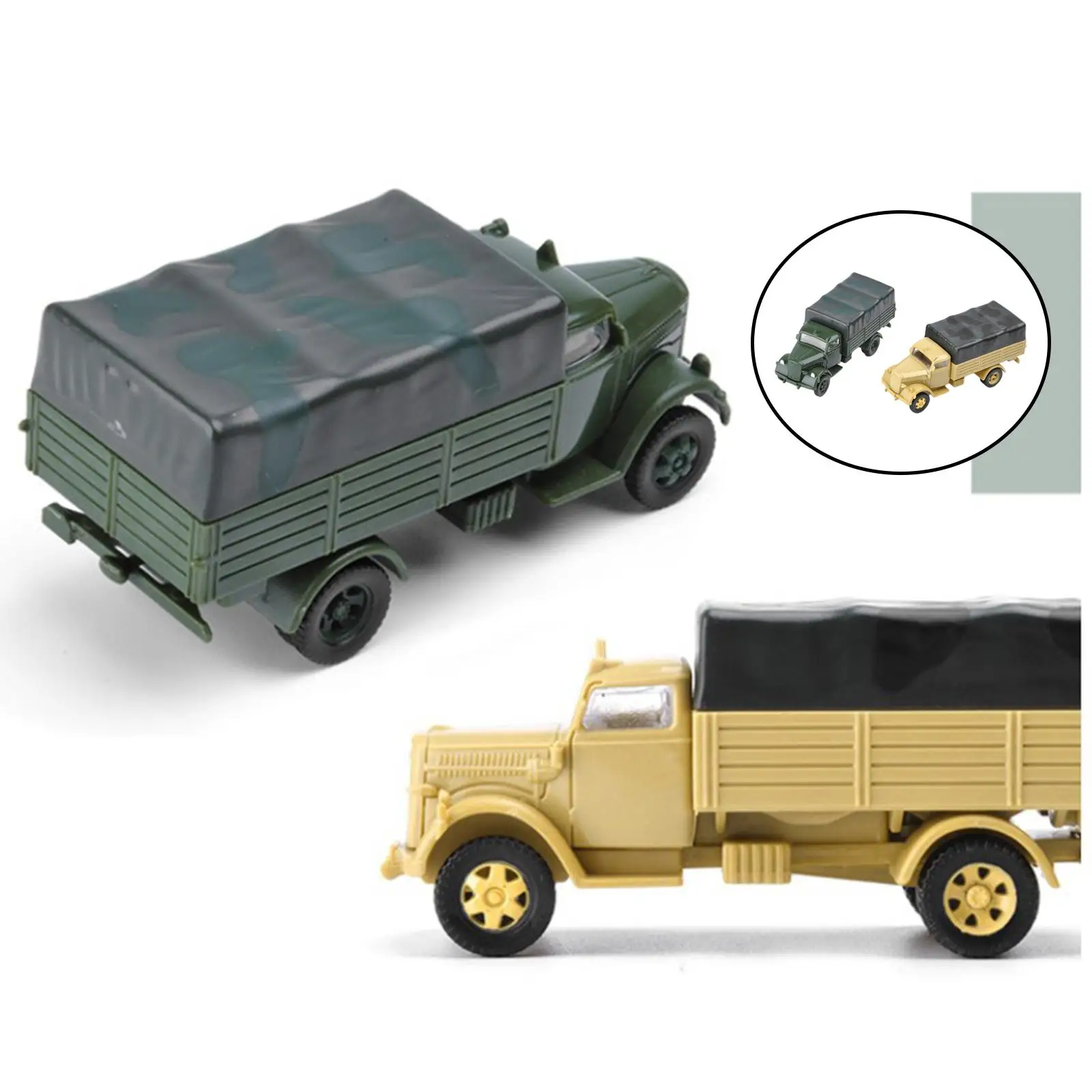 Set of 2 1/72 4D Assemble Truck Armored Vehicle Building Collectibles