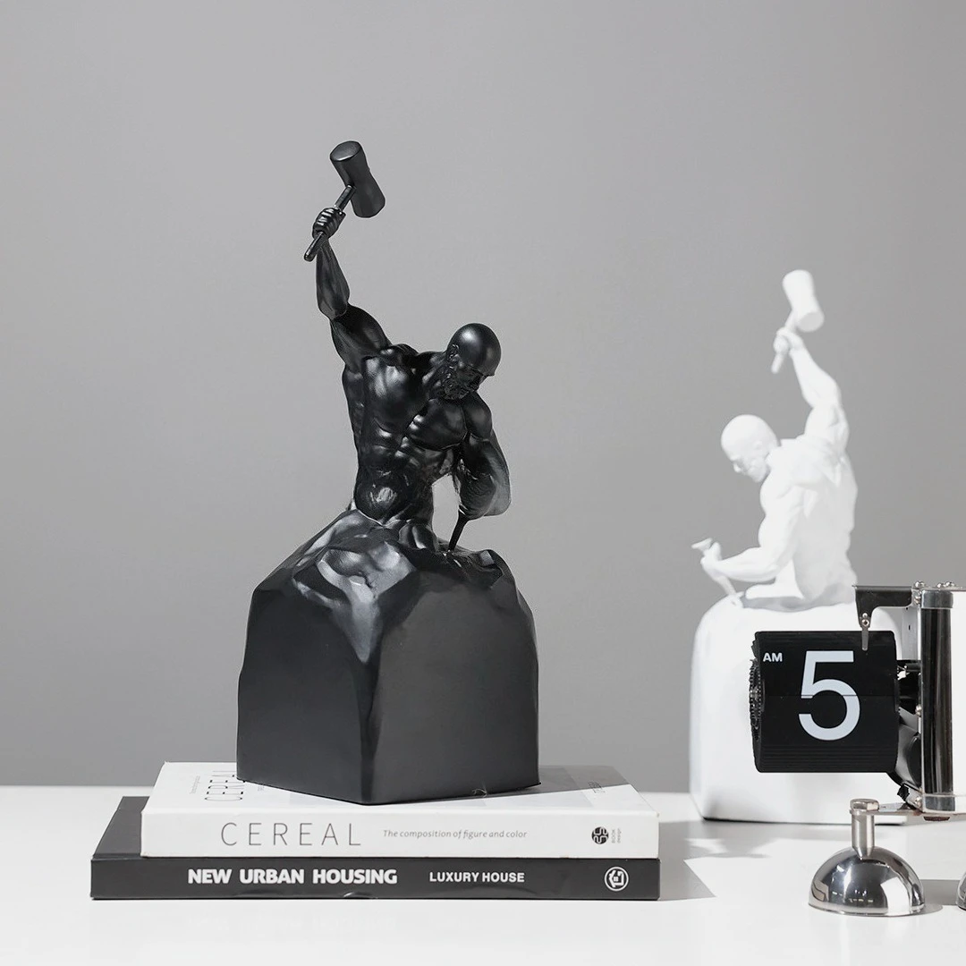 Inspirational Self-Sculpting Figure Statue Nordic Minimalist Resin Sculpture Motivational Office Desk Decor for Home Living Room