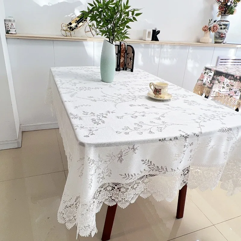 

Hollow Lace Tablecloth French Light Luxury Retro Dining Table Cloth Rectangular Dustproof Fashion Versatile Romantic Exquisite