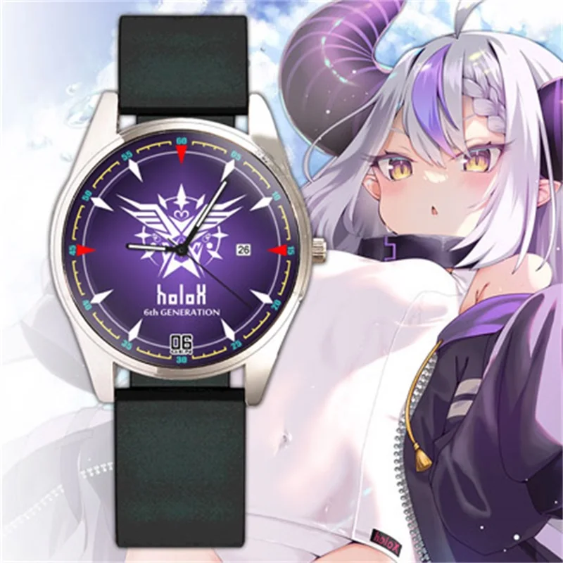 Anime Vtuber Hololive Houshou Marine Uruha Rushia Minato Aqua Unisex Quartz Electronic Wristwatch Cosplay Student Cartoon Watch