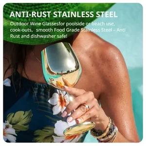 Ly cocktail kim loại có thể hỏi được ly thép không gỉ, 500 ml, để uống cocktail và rượu vang trong quán bar và nhà 12 Cúp rượu kim loại bán hàng chính - №4