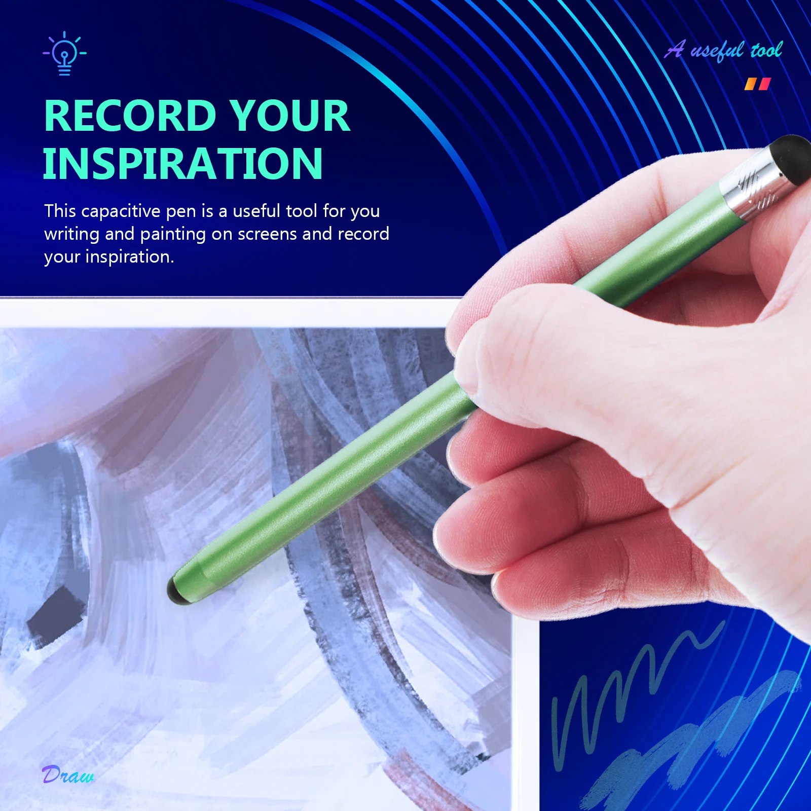 

4 Pcs Portable Screen Touch Stylus Pens for Mobile Phones Aluminum Alloy Tablet Touchscreen with