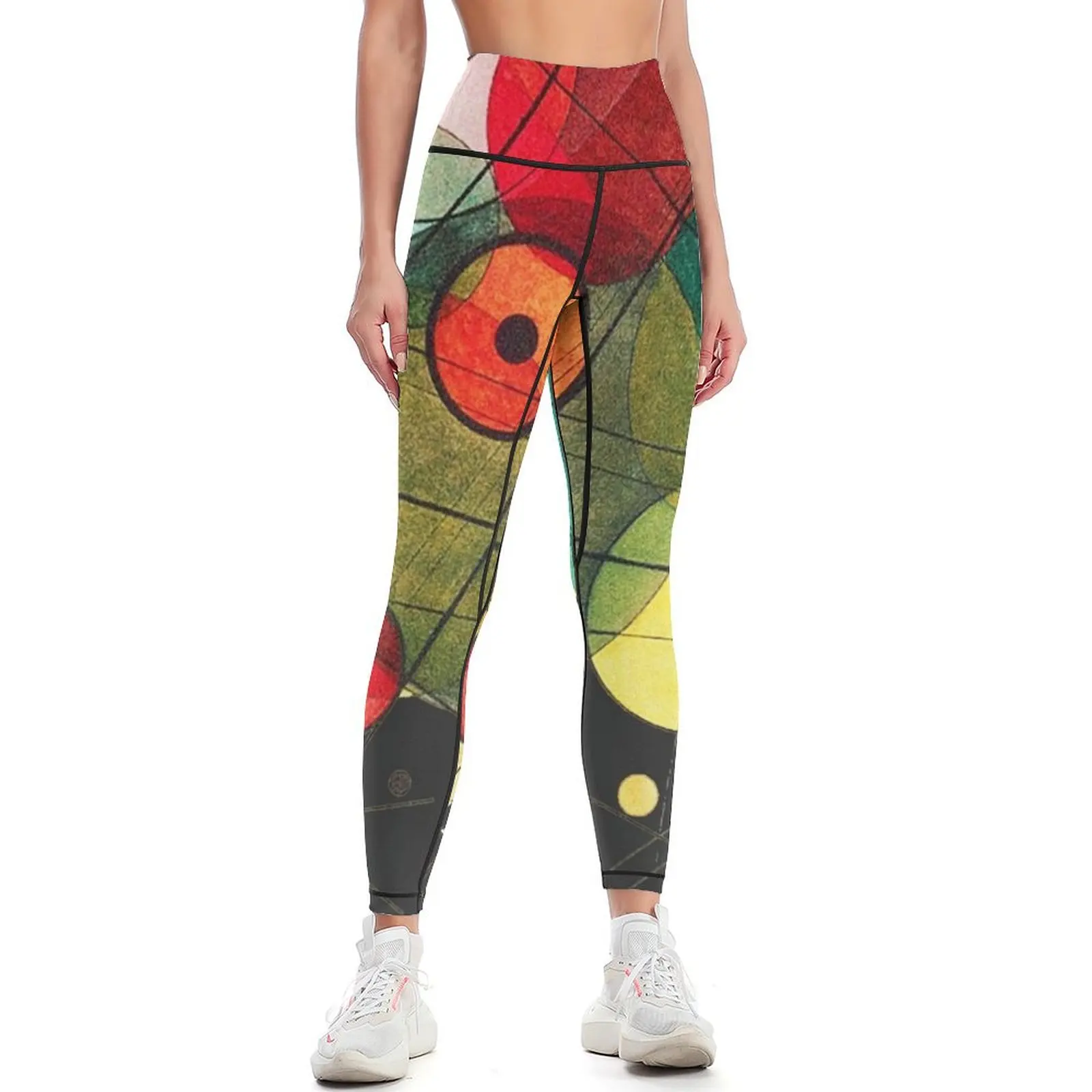 HD Circles in a circle (1923) by Wassily Kandinsky Leggings sports for Women's sportswear Womens Leggings