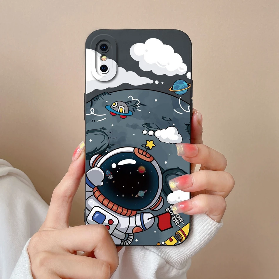 Case For iPhone X XR XS Max Cute Soft Liquid Silicone Camera Lens Protection Back Cover For Apple iPhoneX X S Max Coque Funda