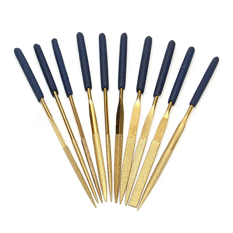 

10Pcs Titanium Diamond Coating Needle Flat File Set Metal Working Craft Tools