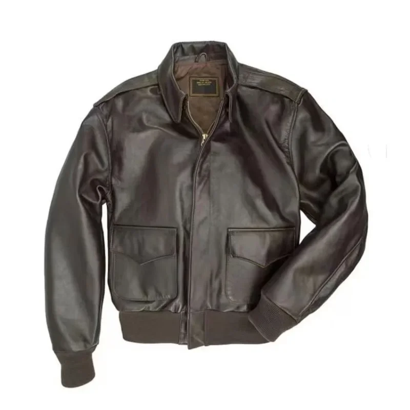 Mens Leather Jacket Retro Jacket Solid Lapel Casual Coat