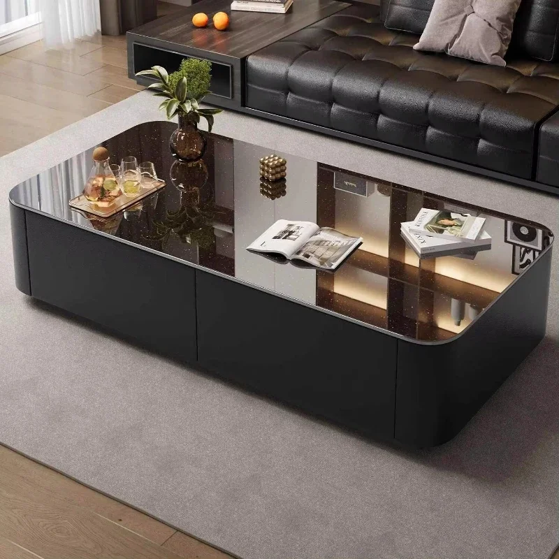 

Style starlight glass coffee table set with TV cabinet modern high-end living room small apartment