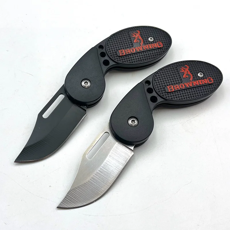 Portable Mini Folding Pocket Knife Stainless Steel Sharp Cutting Tool Keychain Carry Utility Knife For Daily Household Fruit Cut