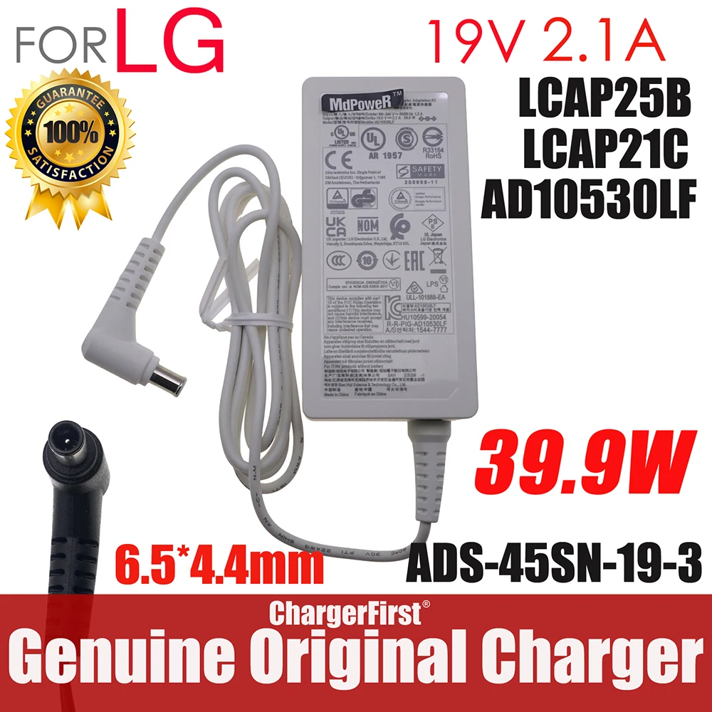 19V 2.1A LCAP25B AC Adapter FOR LG Monitor LED TV 27UD69 27UD69P 29WN600 32GN500 32GN50T 32GN550 24GN650 29UB55-B Power Supply