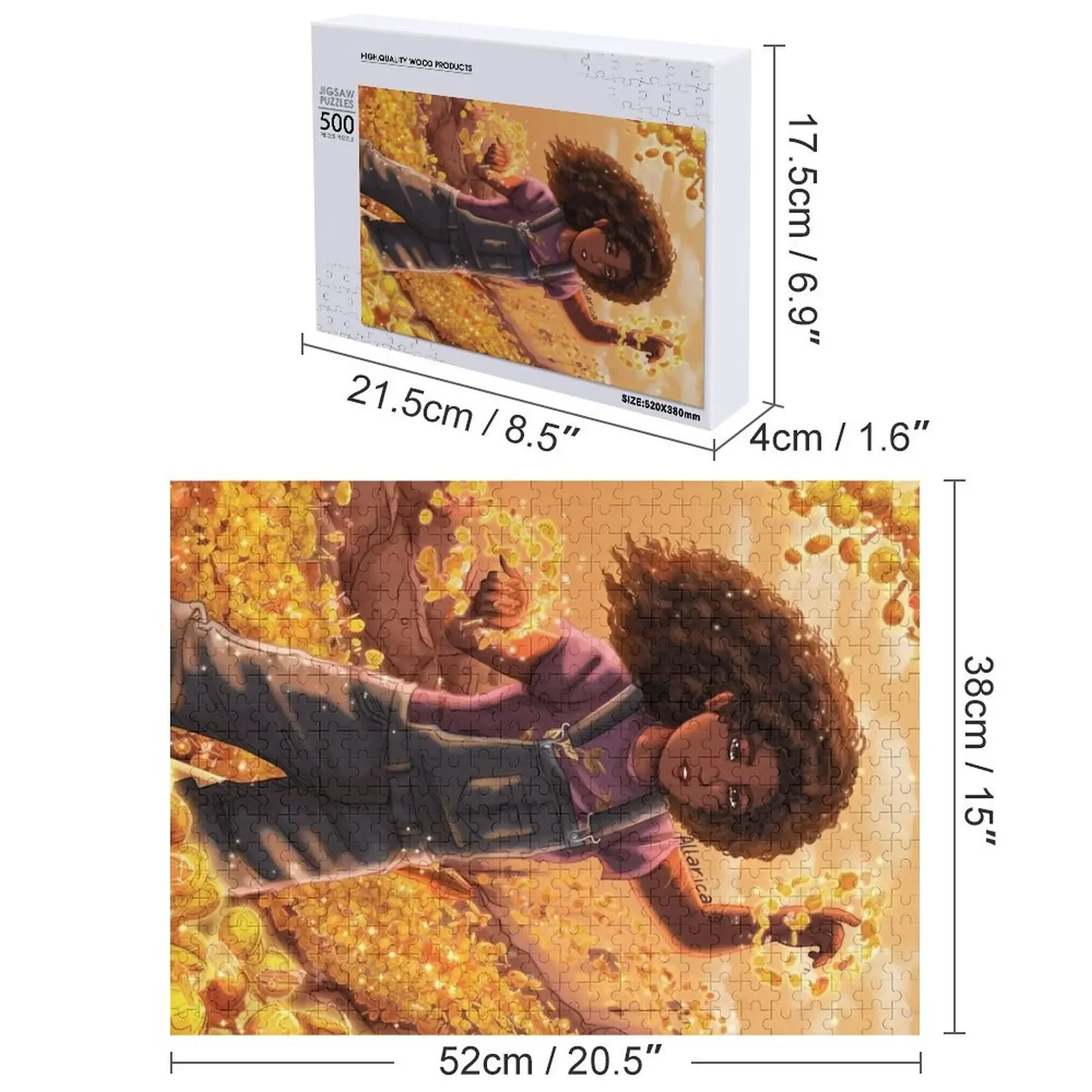 헤이즐 레브스케 골드 직소 퍼즐 맞춤 선물 맞춤형 이름 나무 성인 맞춤형 사진 퍼즐