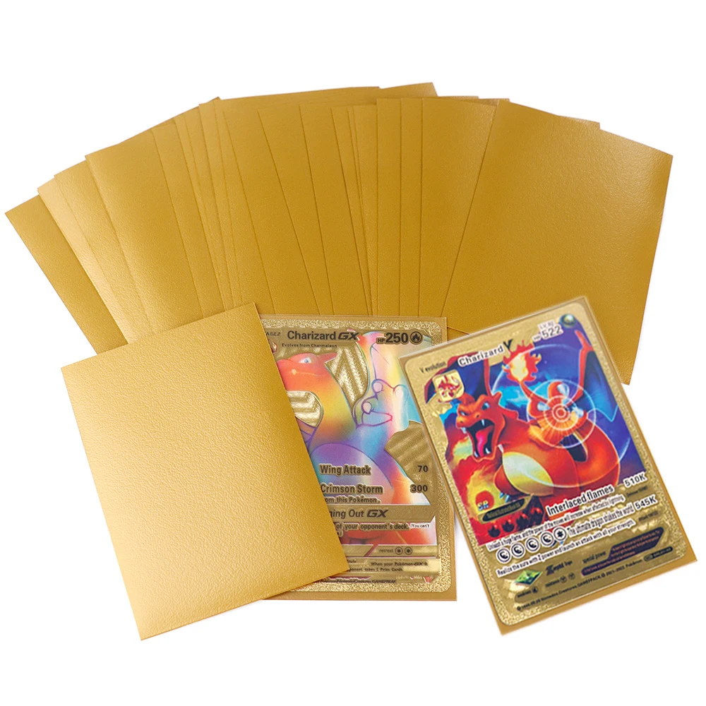 Frosted Card Film 50/100pcs 6.6cm x 9.1cm Pokemon Cards Gold Silver Card Bag Sleeves Photo Cards Storage Bag PP Collection Gifts