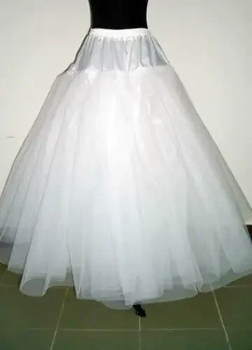 

French Style White 3-Layers Tulle Hoopless Wedding Dress Underskirt Petticoat