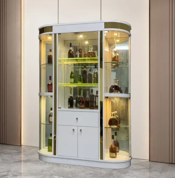 Wholesale Price Cheap wine cabinet with glass doors modern living room luxury