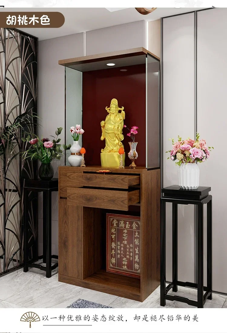 

Святиние Будды, бытовая курильница, стол, шкаф Будды, современный стеклянный каркас Будды, шкаф для одежды из цельного дерева