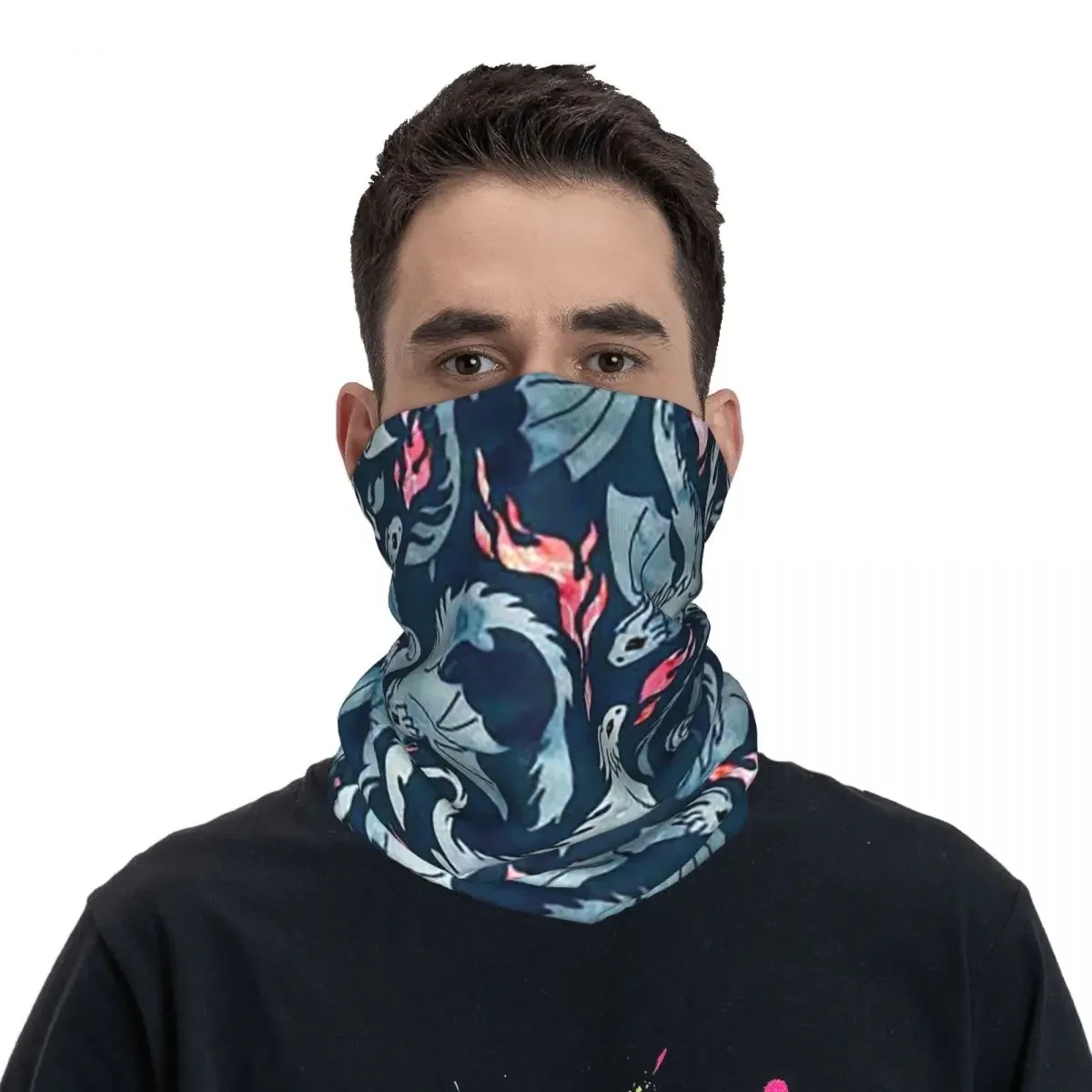 Dragon dark blue Bandana Neck Cover Printed Wrap Scarf Multi-use Headwear Cycling Unisex Adult Washable