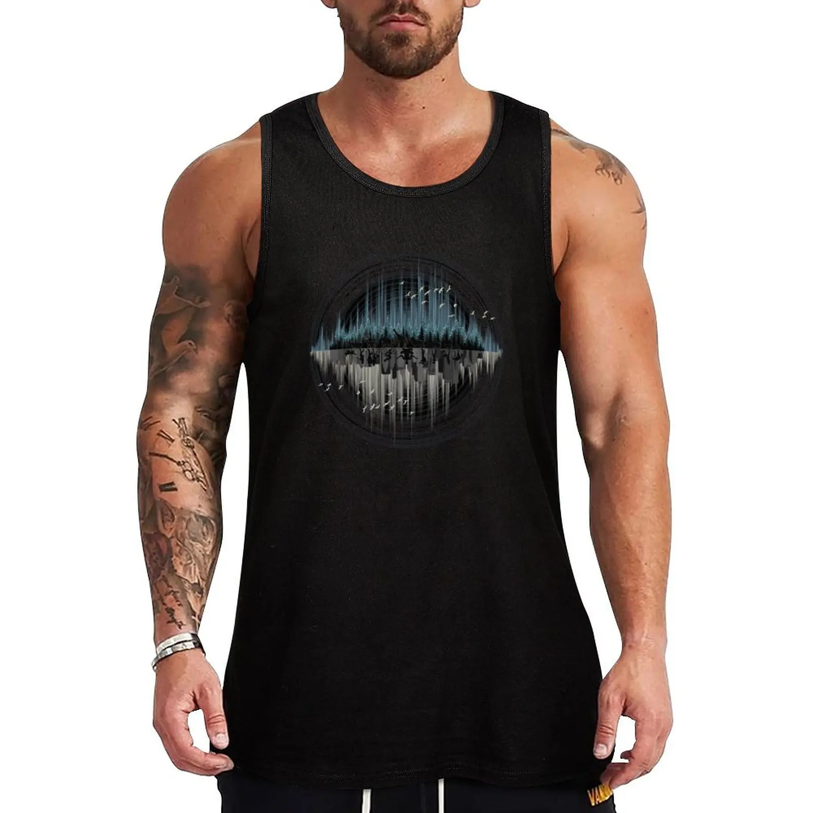 

Life Vibration Sound Wave Tank Top Men's sleeveless gym shirts Men's fitness t-shirt