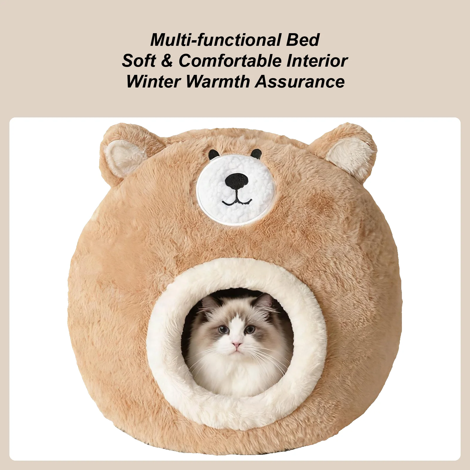 

Cat House Cute Washable Comfortable Tent Kitten Bed Cave Indoor Pet House For Kitten Puppy Indoor Outdoor Cold Weather Home