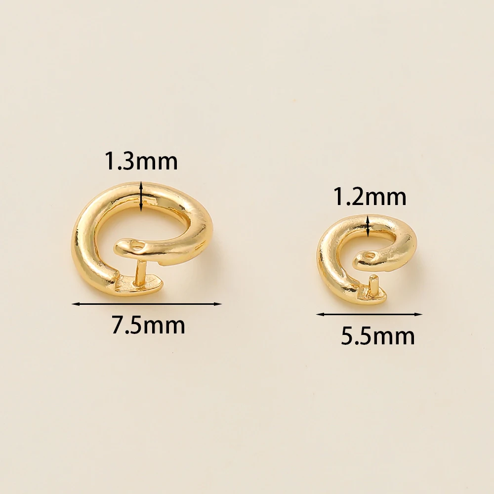 10Pcs 14/18K Gold Plated Brass Two Sizes Open Jump Rings Split Rings Connector For Necklace Bracelets Jewelry Making Accessories