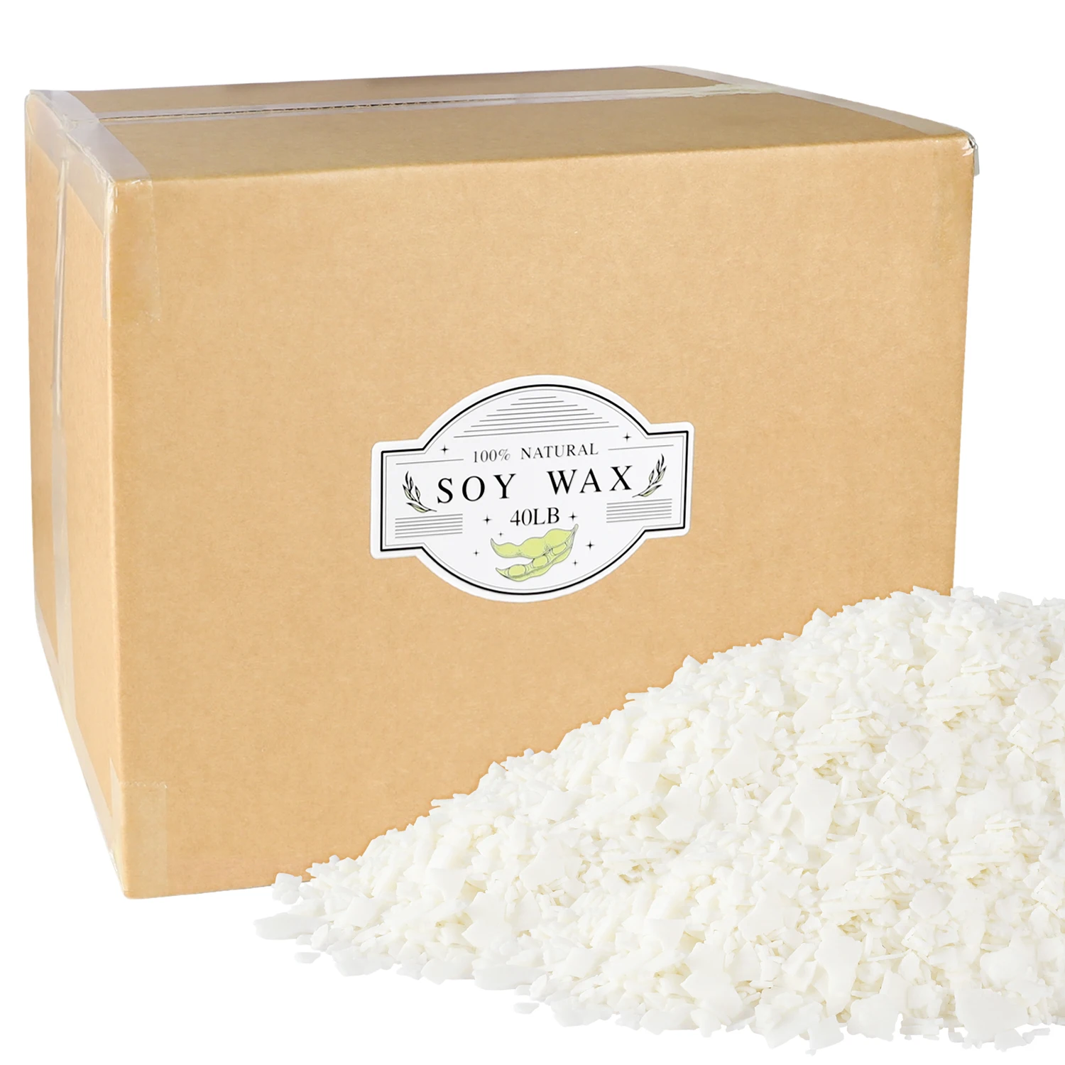 40LB soy wax DIY handmade raw material, high quality natural soy wax aromatherapy candle wax, mild and non-irritating fragrance.