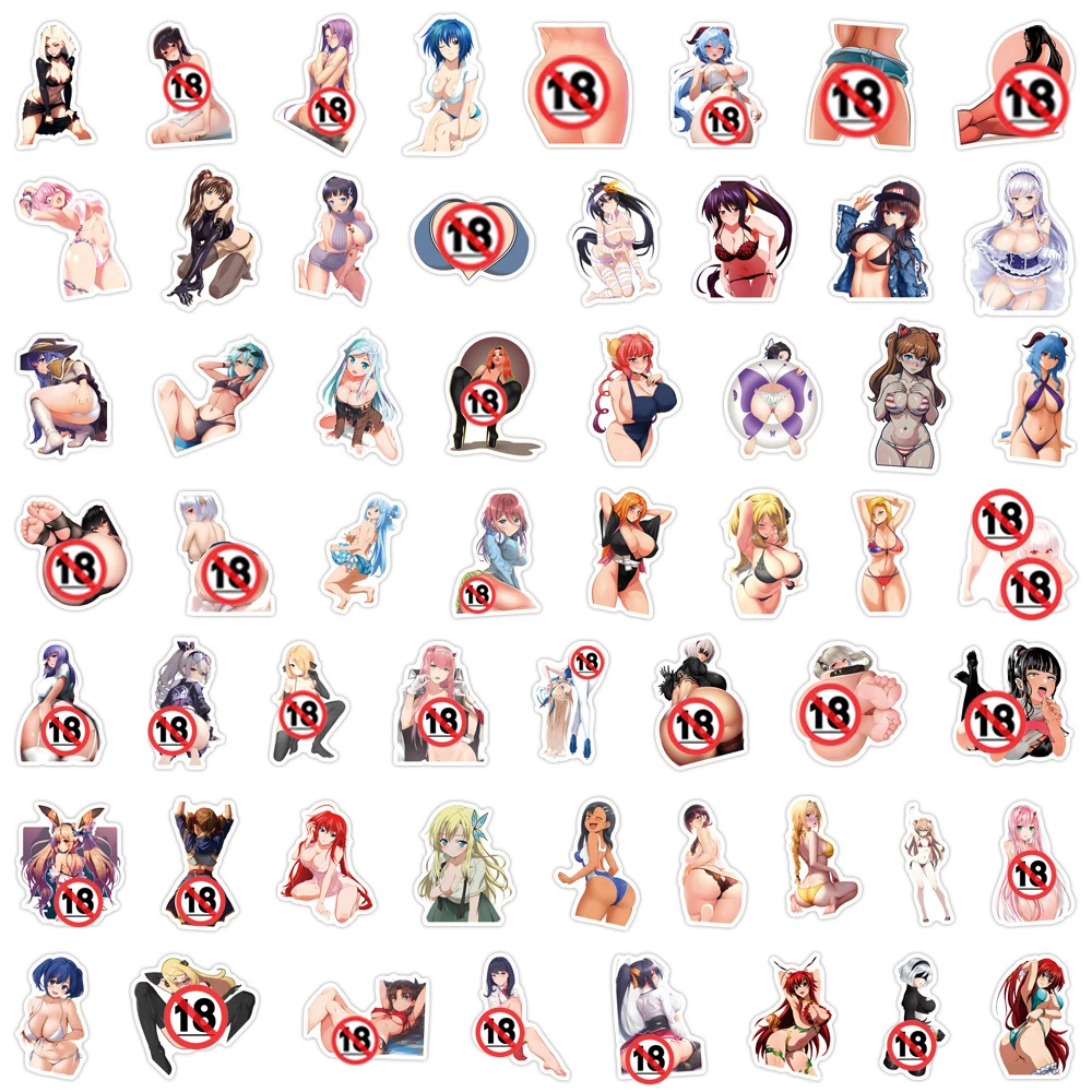 10/30/50/110pcs Adult Anime Hentai Waifu Sexy Girl Stickers Decals Fridge Laptop Motorcycle Phone Decoration Waterproof Sticker