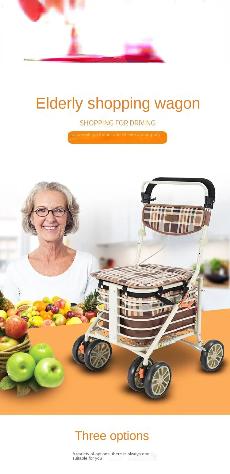 Shopping cart  elderly The cart for the elderly can be pushed  easily folded to help people buy food  Elderly assistance cart