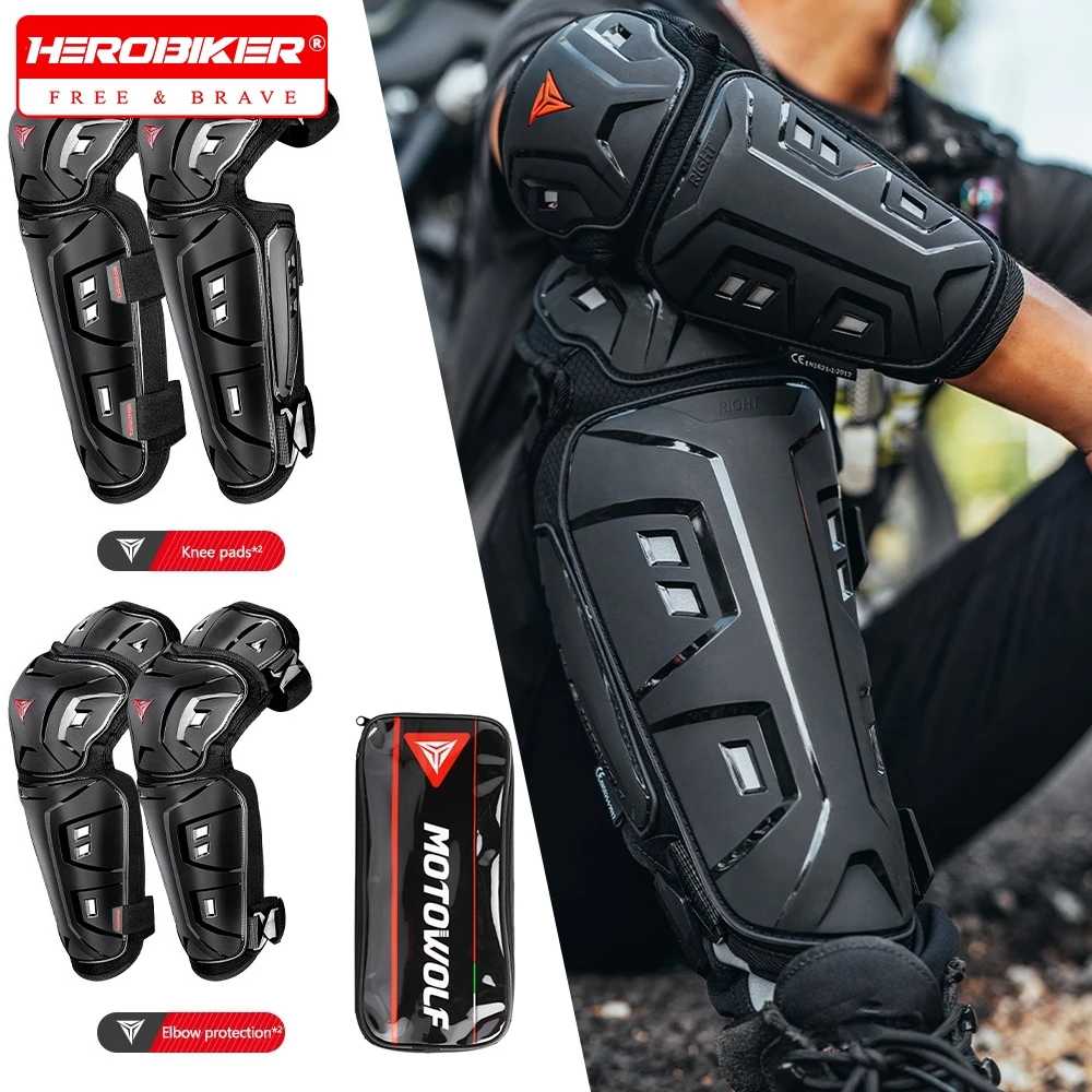 

4Pcs/set Knee Elbow Protective Pads Motorcycle Motocross Skating Protectors Riding Protective Gears Outdoor Sports Equipment