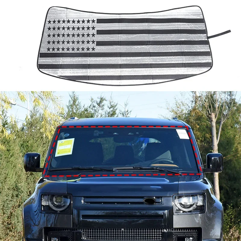 

For Land Rover Defender 90 110 130 2020-2023 Car Front Windshield Full Window Glass Sun Protection Parasol Aluminum Accessories