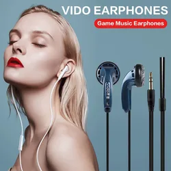 Vido Wired Earphone Noise Reduction Music Headphones 2 Colors Ear Hook Earphones Sport Earphone For Mobile Phones Game Music