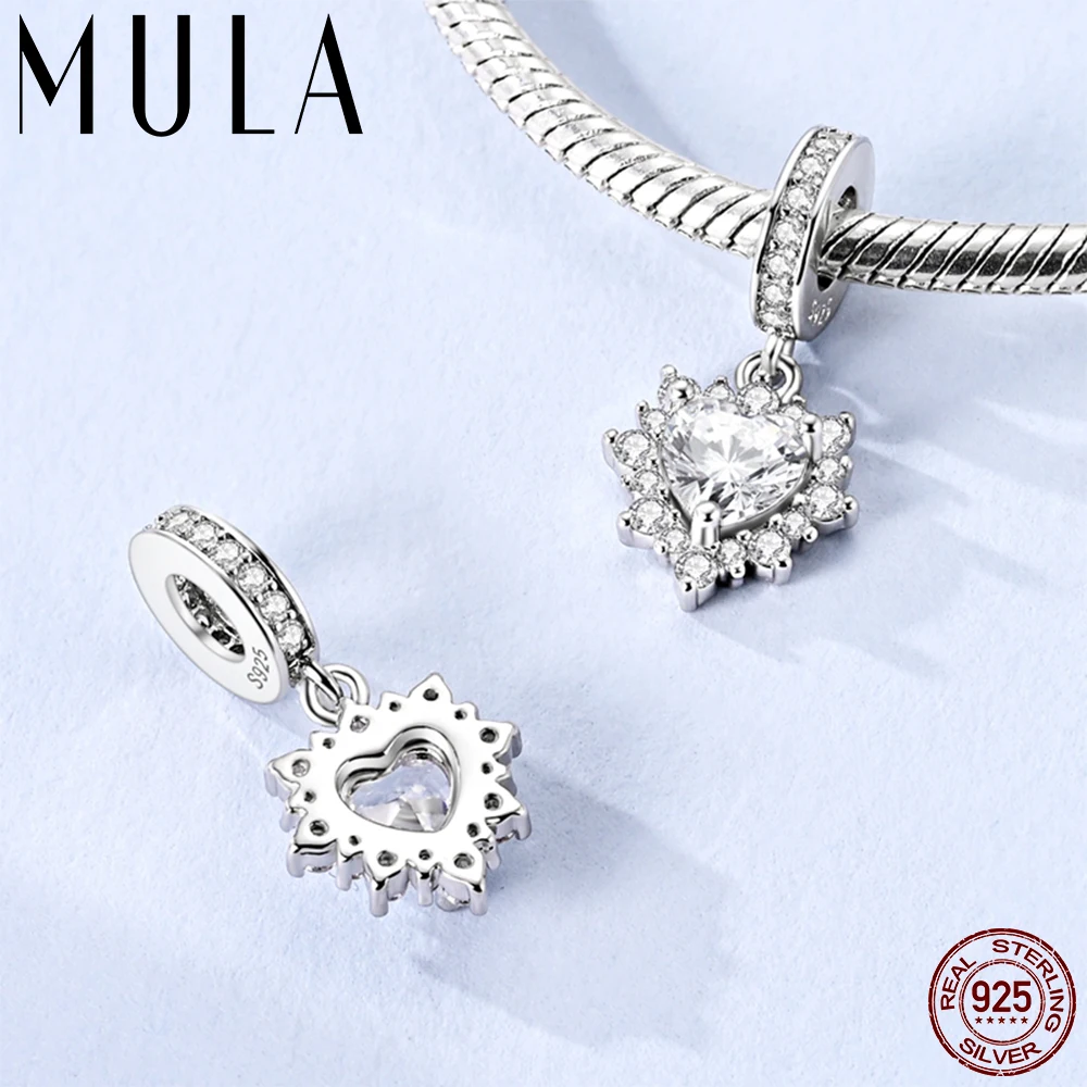 Mula pingente de pingente de amor brilhante, 1 peça, prata 925, ajuste original, pulseira de corrente de cobra 925, faça você mesmo, fino para mulheres, fabricação de jóias, presente