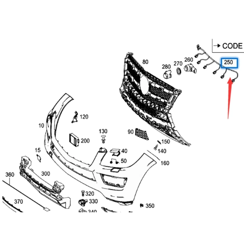 QM Trước Đỗ Xe Hỗ Trợ Cảm Biến Dây PDC Cáp Cho W117 180 200 250 THỂ THAO 4-MATIC A1175403901