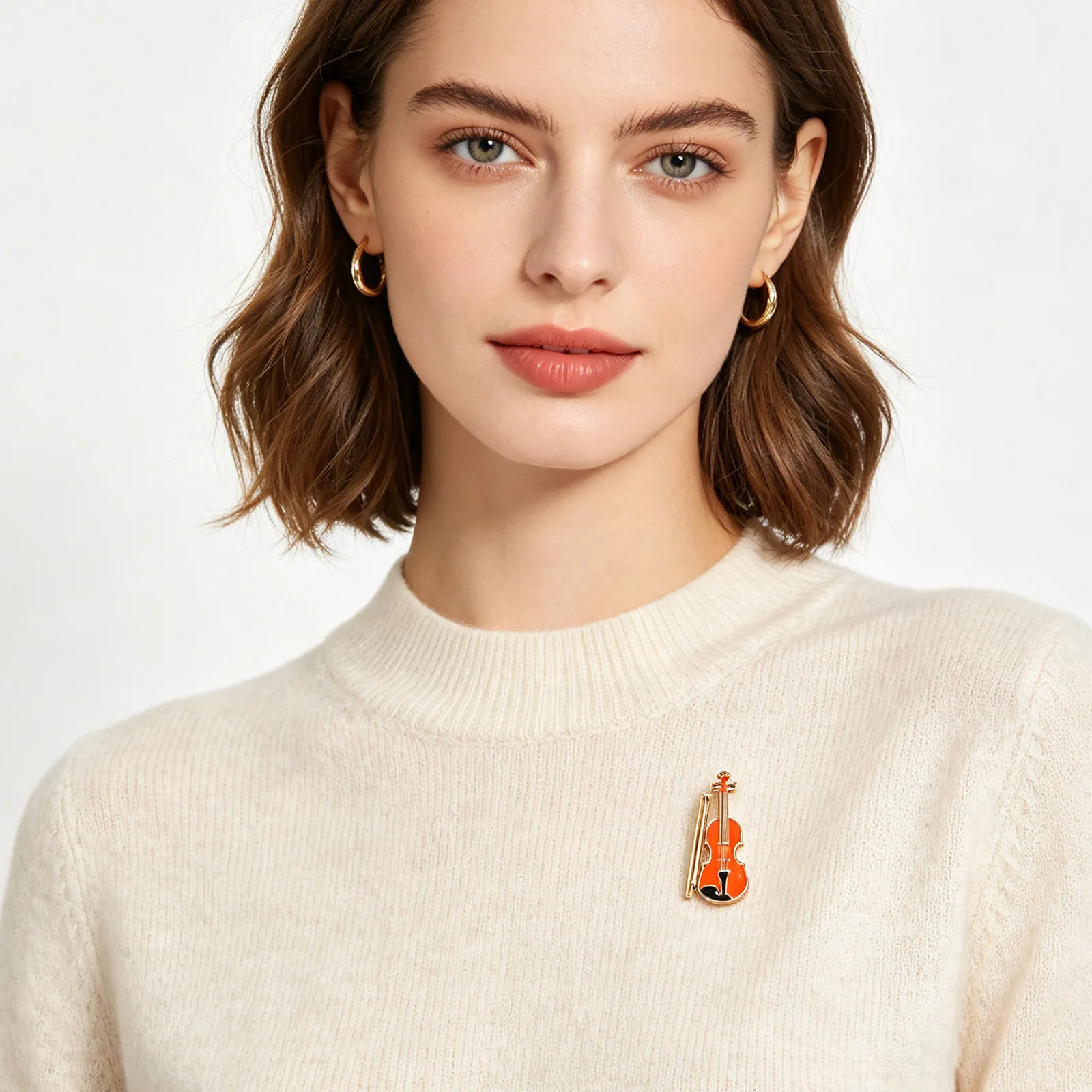 2Pcs Violin Lapel Pin Music Badge Jewelry Metal Mini Brooch Enamel Pin for Backpack Bag Jacket Musician Graduation Gift