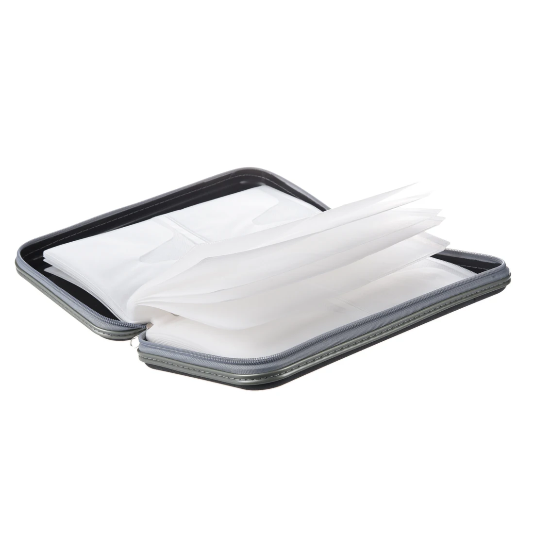SMIEA 80 แผ่นอัลบั้ม CD DVD Carry Cover Case กระเป๋าสตางค์ผู้ถือกระเป๋ากล่องแข็ง - สีดํา